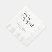 We're Engaged Minimalist Engagement Party Serviette (Ecke)