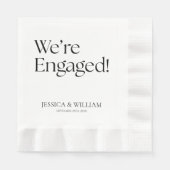 We're Engaged Minimalist Engagement Party Serviette (Vorderseite)