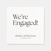 We're Engaged Minimalist Engagement Party Serviette (Vorderseite)