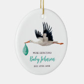 We're Expecting! Gender Neutral Stork Keramik Ornament (Rechts)