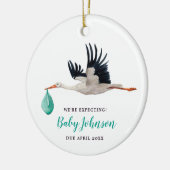 We're Expecting! Gender Neutral Stork Keramik Ornament (Links)