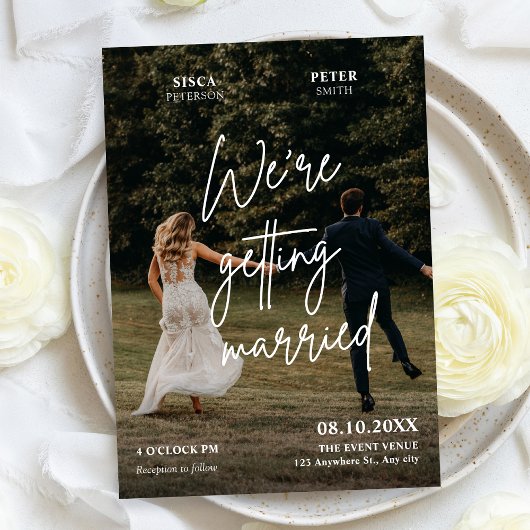 We're getting married photo wedding  einladung