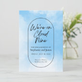 We're On Cloud Nine Engagement Party Invitation Save The Date (Stehend Vorderseite)