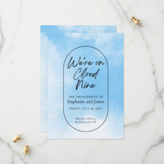 We're On Cloud Nine Engagement Party Invitation Save The Date