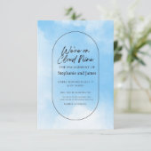 We're On Cloud Nine Response Card RSVP Karte (Stehend Vorderseite)