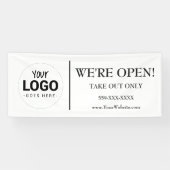 WE'RE OPEN BUSINESS TAKE OUT ONLY LOGO RESTAURANT BANNER (Horizontal)