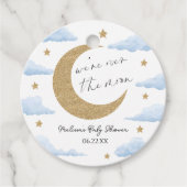 We're Over The Moon Blue Celestial Baby Shower Geschenkanhänger (Vorderseite)