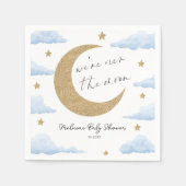 We're Over The Moon Blue Celestial Baby Shower Serviette (Vorderseite)
