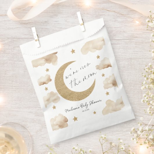 We're Over The Moon Boho Celestial Baby Shower Geschenktütchen (Ausgeschnitten)