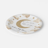 We're Over The Moon Boho Celestial Baby Shower Pappteller (Schrägansicht)