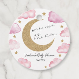 We're Over The Moon Pink Celestial Baby Shower Geschenkanhänger