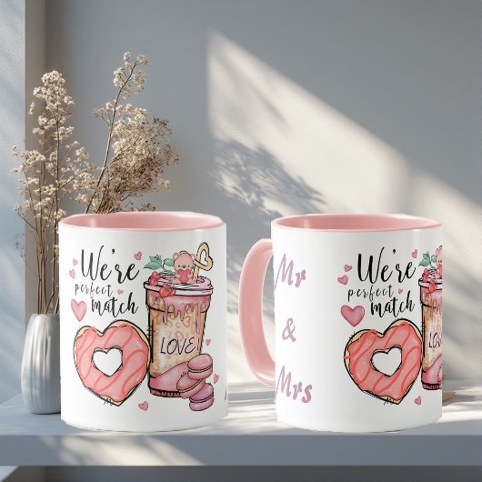 We're Perfect Match Mr & Mrs Couple Romantic Funky Tasse