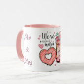 We're Perfect Match Mr & Mrs Couple Romantic Funky Tasse (Vorderseite Links)
