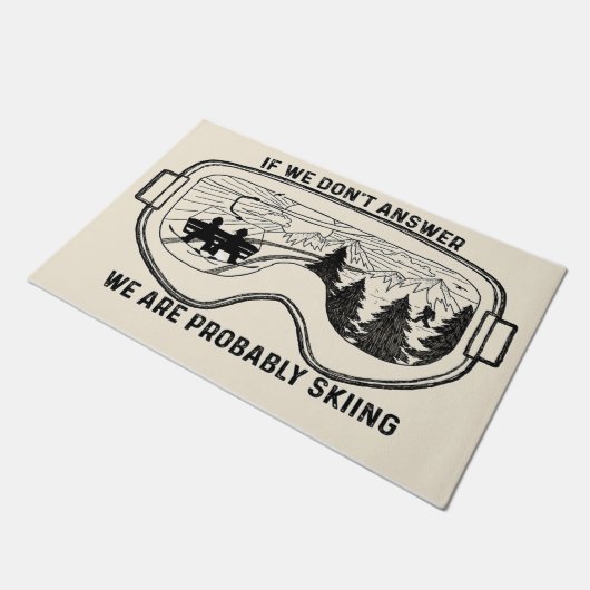 We're Probably Skiing Mat, Skiing Fußmatte (Schrägansicht)