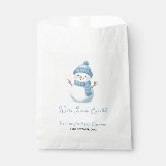 We're Snow Excited Snowmen Boy Baby Shower Geschenktütchen (Vorderseite)