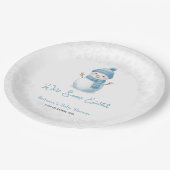 We're Snow Excited Snowmen Boy Baby Shower Pappteller (Schrägansicht)