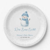 We're Snow Excited Snowmen Boy Baby Shower Pappteller (Vorderseite)