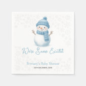 We're Snow Excited Snowmen Boy Baby Shower Serviette (Vorderseite)