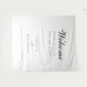 We're so glad you're here wedding welcome sign  wandteppich (Vorderseite (Horizontal))