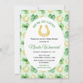 We're So Lucky Horseshoe St Patrick's Baby Shower Einladung (Vorderseite)