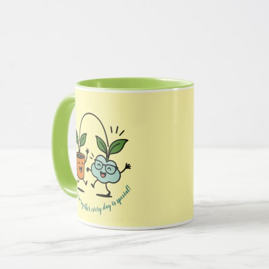 We're Together Every Day Is Special Cute Plant Tasse (Vorderseite Links)