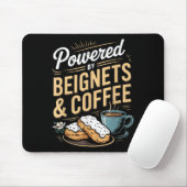 Wered By Beignets And Coffee Funny New Orleans Quo Mousepad (Mit Mouse)