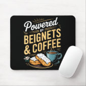 Wered By Beignets And Coffee Funny New Orleans Quo Mousepad (Mit Mouse)