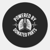Wered By Donated Parts Lung Transplant Runder Aufkleber (Vorderseite)