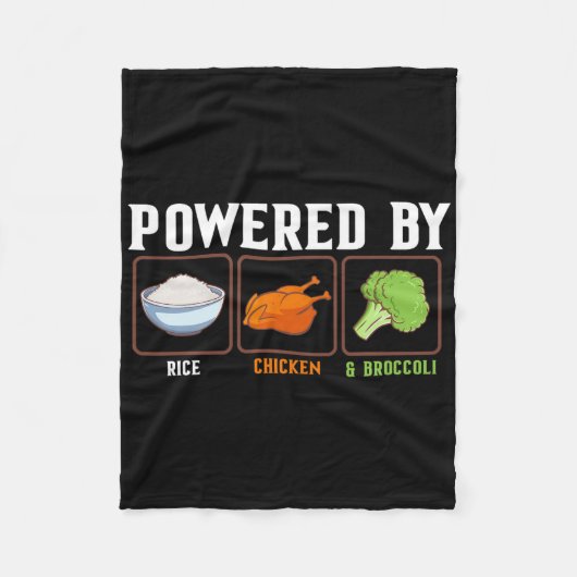 Wered By Rice Chicken And Broccoli Funny New Year Fleecedecke (Vorderseite)