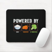 Wered By Rice Chicken And Broccoli Funny New Year  Mousepad (Mit Mouse)