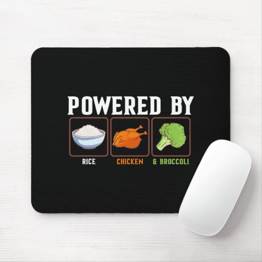 Wered By Rice Chicken And Broccoli Funny New Year Mousepad (Mit Mouse)