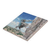 Wererat Girl Rock Climber Fantasy Keramik Tile Fliese (Seite)