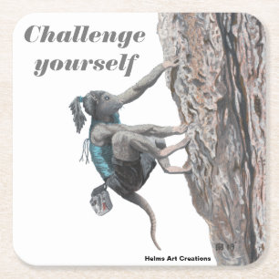 Wererat Girl Rock Climbing Challenge Untersetzer