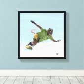Wererat Snowboarder Fantasy Art Canvas Prints Leinwanddruck (Insitu (Holzboden))
