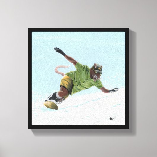 Wererat Snowboarder Fantasy Art Canvas Prints Leinwanddruck (Vorderseite)