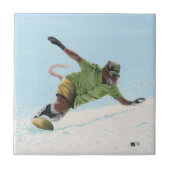 Wererat Snowboarder Fantasy Art Keramik Tile Fliese (Vorderseite)