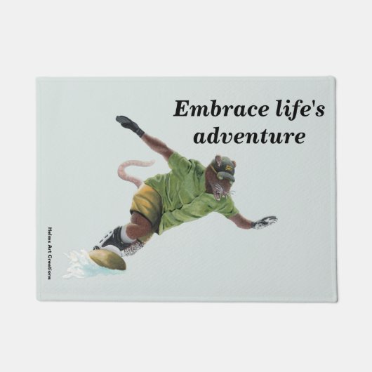Wererat Snowboarder Sport Fantasy Art Doormat Fußmatte (Vorderseite)