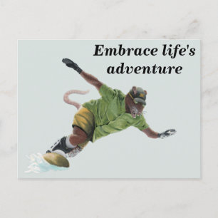 Wererat Snowboarder Sport Fantasy Art Postkarte