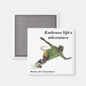 Wererat Snowboarder Sport Fantasy Button Magnet (Vorderseite/Rückseite)