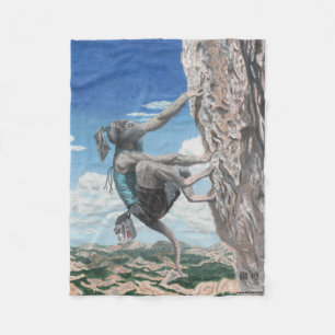 Wererat Woman Rock Klettern Fantastische Bergwelte Fleecedecke