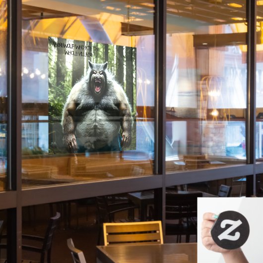 Werewolf Ate Auto undurchsichtige Fensterheber Fensteraufkleber (Restaurantfenster)