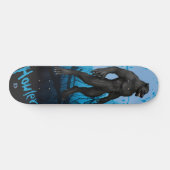 Werewolf auf Blue D Brand Skateboard (Horizontal)