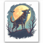 Werewolf Beagle Howl Aufkleber (Vorderseite)