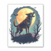 Werewolf Beagle Howl Aufkleber (Vorderseite)