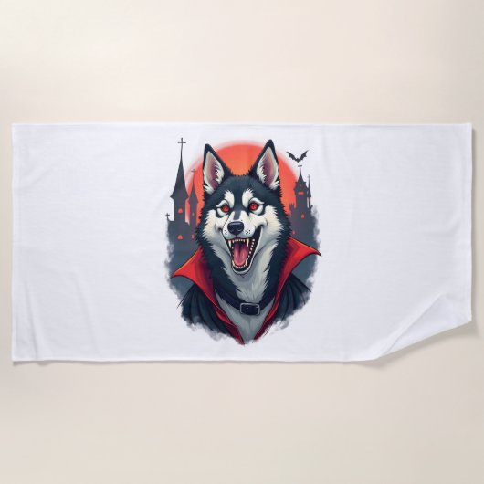 Werewolf Beagle Howl Strandtuch (Vorderseite)