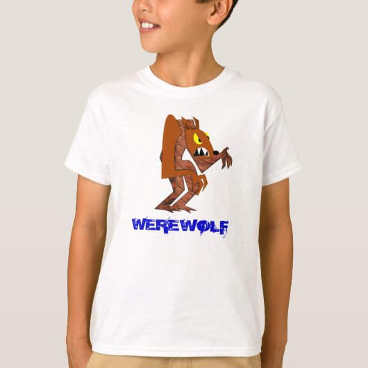 Werewolf-Cartoon-Entwurfs-T-Shirt T-Shirt (Vorderseite)