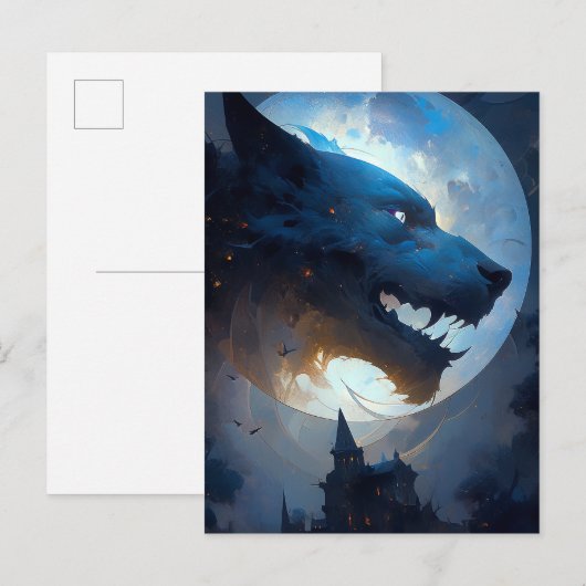 Werewolf Dark Fantasy Horror Postkarte (Vorne/Hinten)