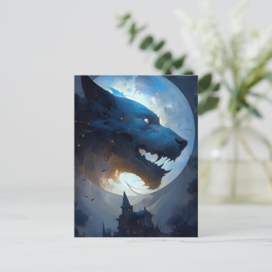 Werewolf Dark Fantasy Horror Postkarte (Stehend Vorderseite)