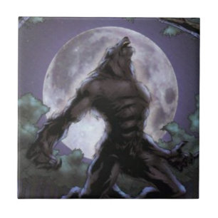 Werewolf, der am Mond heult Fliese
