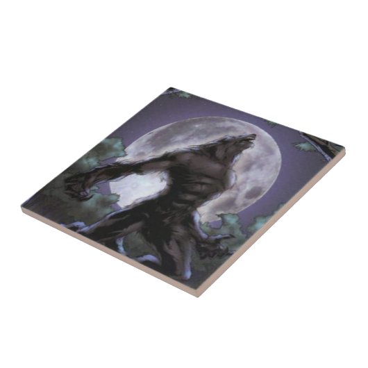 Werewolf, der am Mond heult Fliese (Seite)